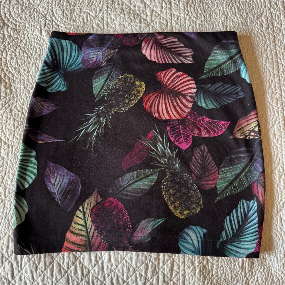 H&M Tropical Print Mini Skirt